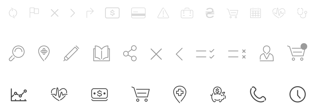The app’s icon set