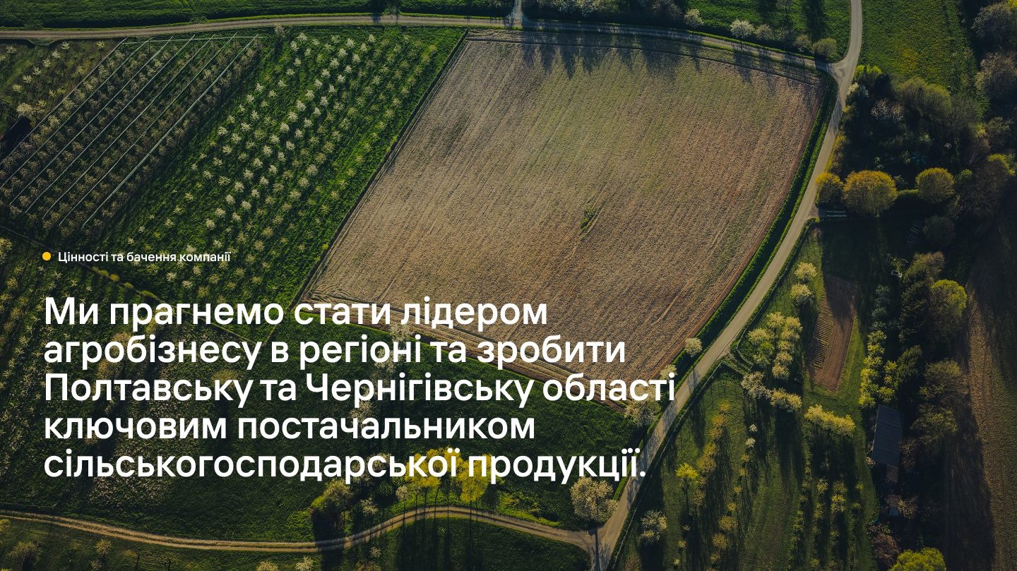 Сторінка «Цінності й бачення»