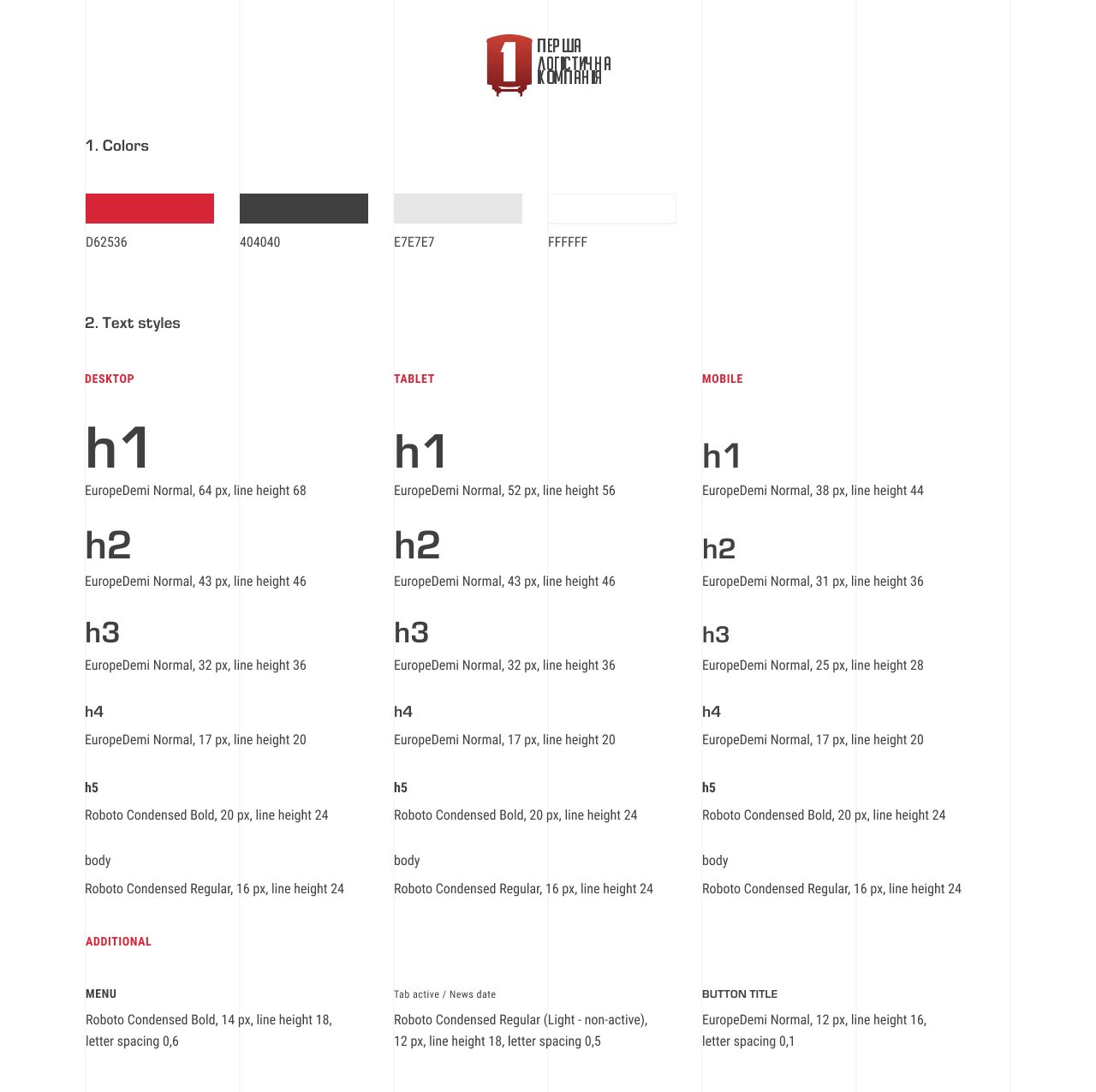 Кольори й типографіка UI-кіта