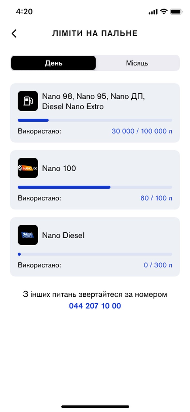 Fuel limits
