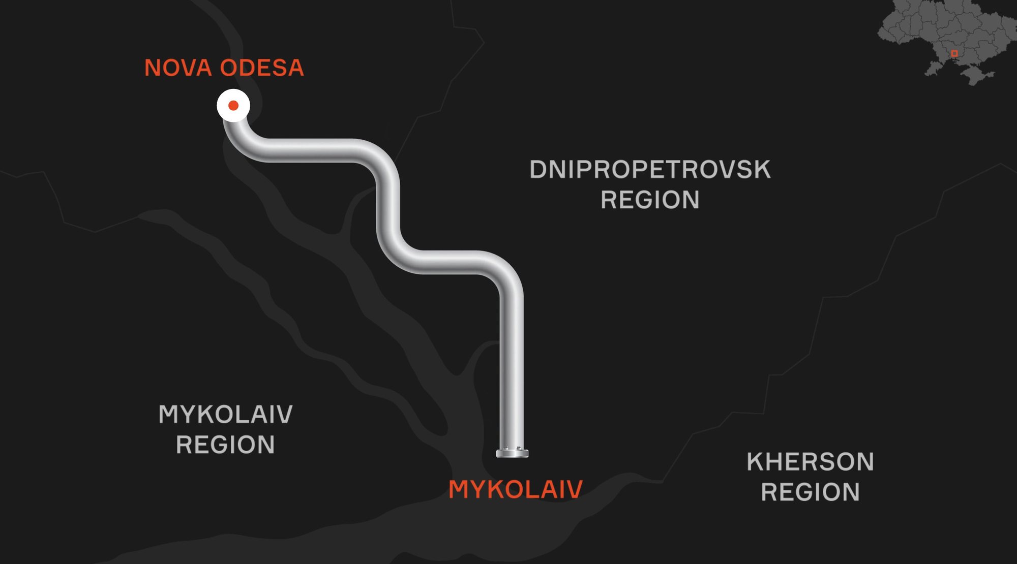 Pipeline route map on the landing page